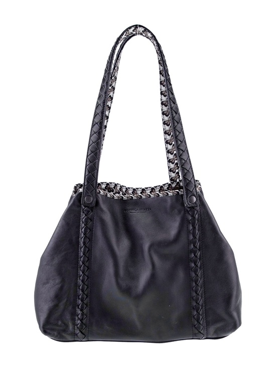Bottega Veneta Handbags - Bottega Veneta Black Leather Butterfly Medium Reversible Tote Bag